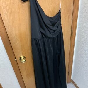 AZAZIE on the guest list black one shoulder maxi dress NEW WITH TAGS
